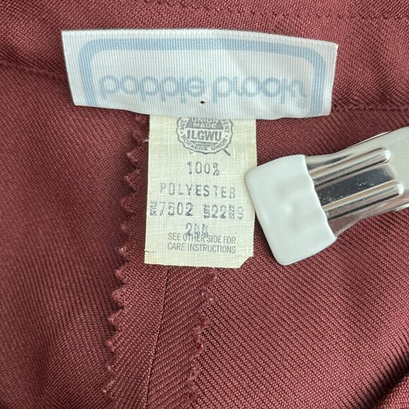 Vintage Boobie Brooks High-Waisted Straight Leg Burgundy Trousers Pants Women 26 - Picture 6 of 11